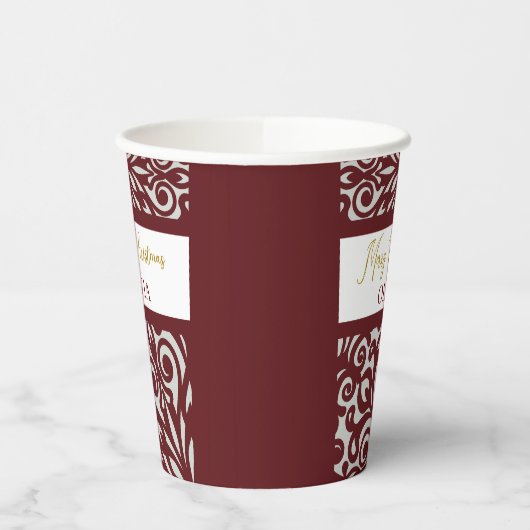 Rood gesneden kerstversieringen papieren bekers (Links)