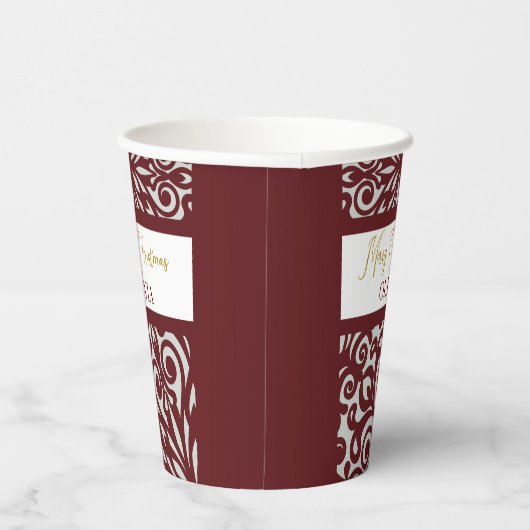 Rood gesneden kerstversieringen papieren bekers (Rechts)