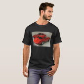 Rood gespleten raster klassieke t-shirt (Voorkant volledig)