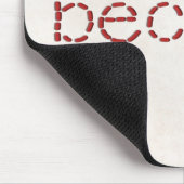 rood gestikt BECOME tekstbericht met naald Muismat (Hoek)