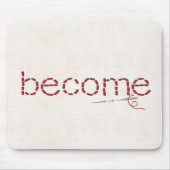 rood gestikt BECOME tekstbericht met naald Muismat (Voorkant)