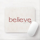 rood gestikt GELOOFD tekstbericht met naald Muismat (Met muis)