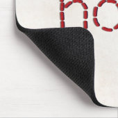 rood gestikt HOPE tekstbericht met naald Muismat (Hoek)