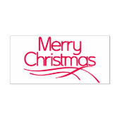 Rood gestileerd Vrolijk Kerstfeest en golvende lij Zelfinktende Stempel (Design)