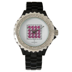 rood gestippeld patroon horloge