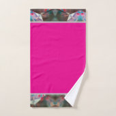 Rood gestippelde bloem roze bad handdoek (Handdoek)