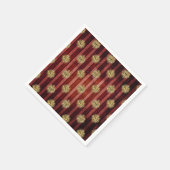 Rood gestreept goud zon gezicht patroon  gotisch servet (Hoek)