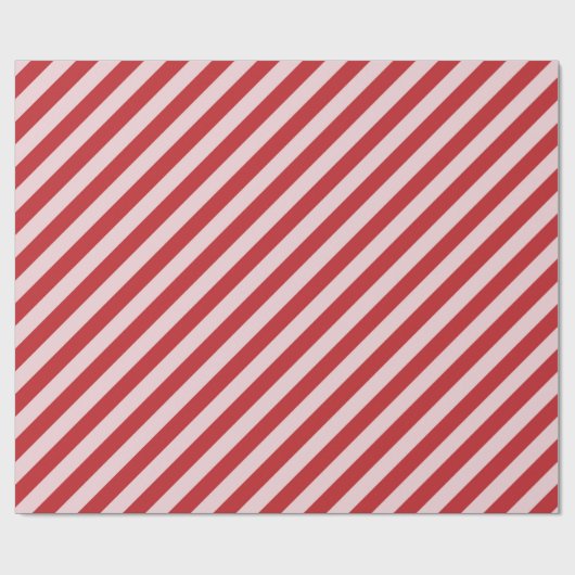 Rood gestreept kerstpatroon cadeaupapier (Vlak)