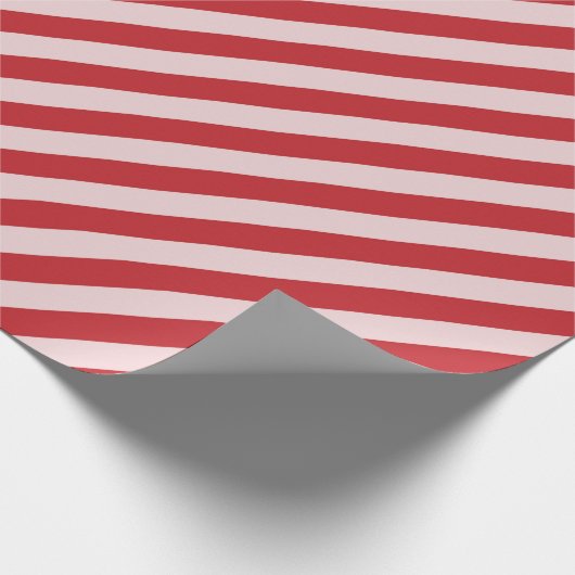 Rood gestreept kerstpatroon cadeaupapier (Hoek)