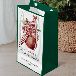 Rood gestreept Ornament Vakantie Vrolijk Kerstfees Klein Cadeauzakje
