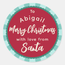 Rood gestreept van kerstcadeausticker