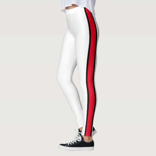Rood gestreept wit leggings (Links)