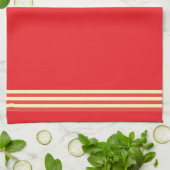 Rood +  Gestreepte Afwerking Keuken Handdoek (Gevouwen)