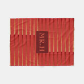 Rood gestreepte geometrische fleece deken (Voorkant (Horizontaal))