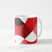 Rood gestructureerd diagonaal dynamisch patroon koffiemok (Voorkant rechts)