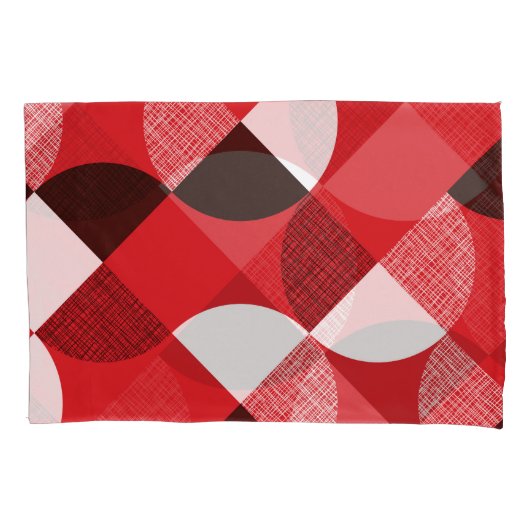 Rood gestructureerd diagonaal dynamisch patroon kussensloop (Voorkant)