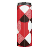 Rood gestructureerd diagonaal dynamisch patroon thermosbeker (Achterkant)