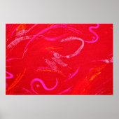 Rood gestructureerde achtergrond met vierkant en v poster (Voorkant)