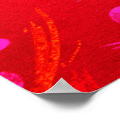 Rood gestructureerde achtergrond met vierkant en v poster (Hoek)