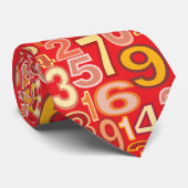 rood getallenpatroon stropdas (Opgerold)
