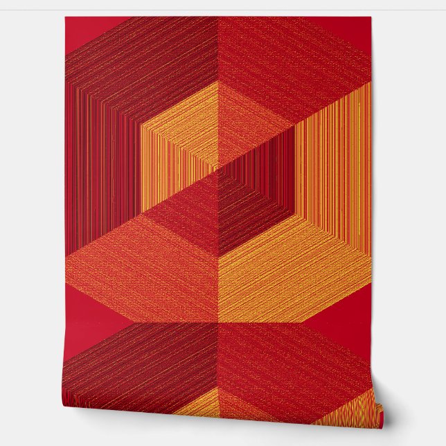 Rood getextureerd 3D-effect "Ratti_Creative_Arts" Behang (Afrollen)