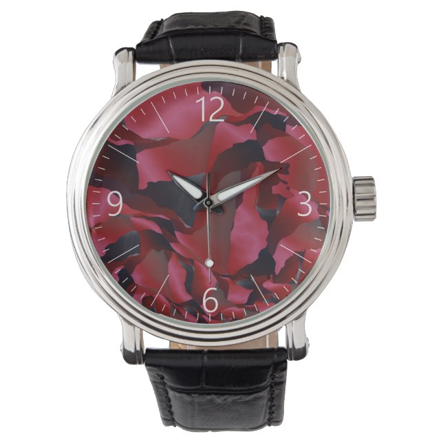 Rood geurige abstractie horloge (Voorkant)