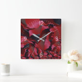 Rood geurige abstractie vierkante klok (Huis)