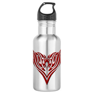 Rood gevleugelde vogel neo-tribal tattoo kunst ont waterfles