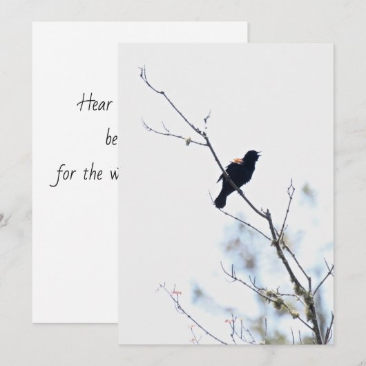 Rood gevleugelde zwarte spreeuw dankbaarheid/vakan feestdagenkaart (Voorkant / Achterkant)