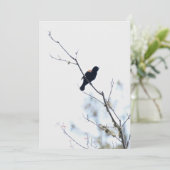 Rood gevleugelde zwarte vogel dankbaarheid/vakanti feestdagenkaart (Staand voorkant)