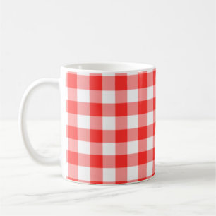 Rood gevriesdroogd vierkant naadloos patroon koffiemok