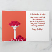 Rood gewatteerde Afro-Amerikaanse 1e Dame Verjaard Kaart (Binnen)