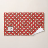 Rood Geweven Rattan op Aangepaste Kleur met Monogr Bad Handdoek (Handdoek)