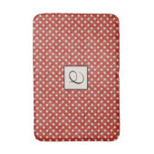 Rood Geweven Rattan op Aangepaste Kleur met Monogr Badmat (Voorkant Verticaal)