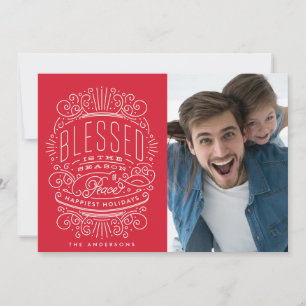 Rood Gewijd Seizoen Foto Feestdagenkaart