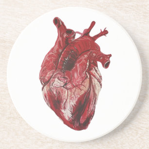 Rood gezond hart zandsteen onderzetter