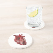 Rood gezond hart zandsteen onderzetter (Zijkant)