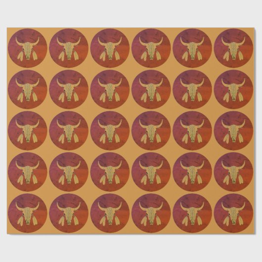 Rood Ghost Dance Buffalo matte wrappapier Cadeaupapier (Vlak)