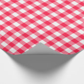 Rood gingham en wit gepatterd omhulsel cadeaupapier (Hoek)