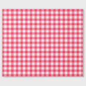 Rood gingham en wit gepatterd omhulsel cadeaupapier (Vlak)