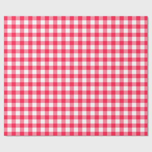 Rood gingham en wit gepatterd omhulsel cadeaupapier (Vlak)