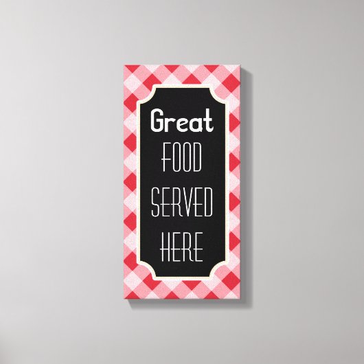 Rood Gingham Lekker Eten Bord Canvas Afdruk (Voorkant)