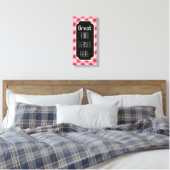 Rood Gingham Lekker Eten Bord Canvas Afdruk (Insitu (Slaapkamer))