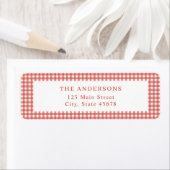 Rood Gingham Retouradres Etiket (Insitu)