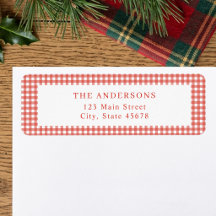 Rood Gingham Retouradres