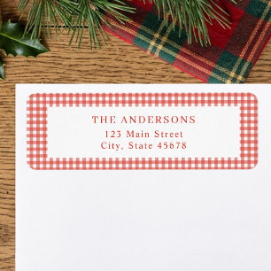 Rood Gingham Retouradres Etiket