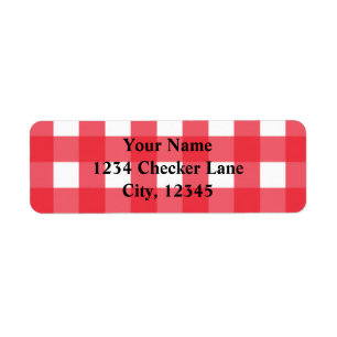 Rood Gingham Zomer Landelijk BBQ Geruit Label