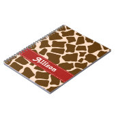 Rood Giraffe — Spiral notebook Notitieboek (Linkerzijde)