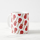 Rood Gitaar Patroon Koffiemok (Voorkant links)