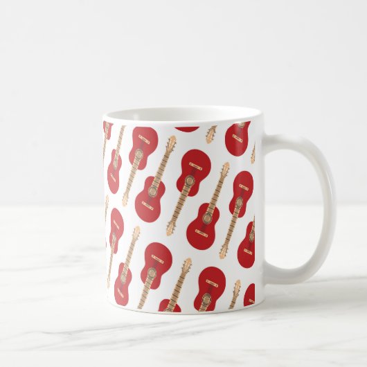 Rood Gitaar Patroon Koffiemok (Rechts)